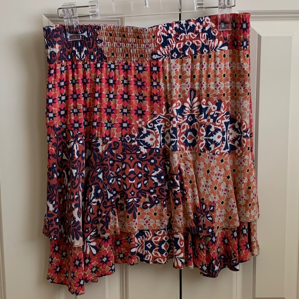 Cabi Isabel Patchwork Ruffle Skirt - image 2